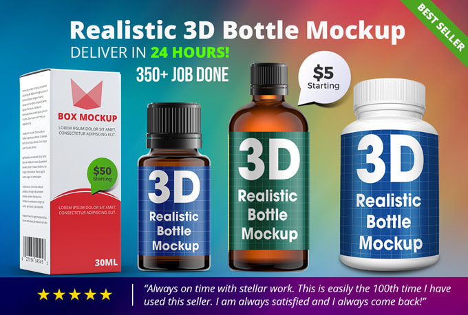 I will put your product label on a 3d bottle