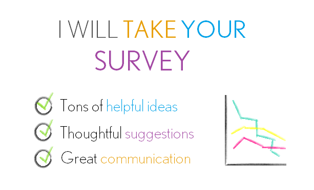 I will take your online survey or questionnaire
