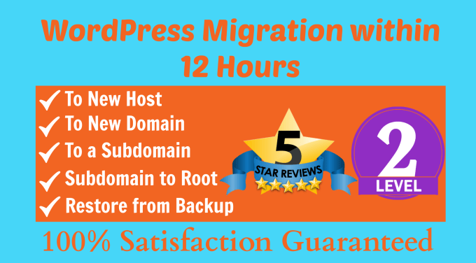 I will transfer, move, or migrate wordpress website to new host, server or domain