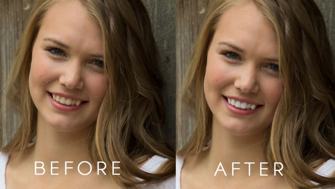 I will whiten your teeth in up to 5 photos in under 24 hours
