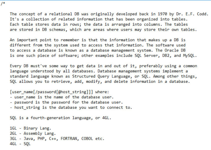 I will write sql queries in oracle and mysql for you