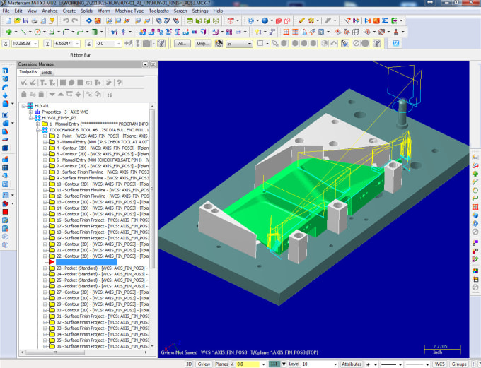 I will cnc programming on mastercam for you