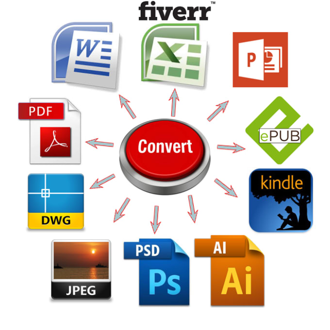 I will convert pdf, office files, kindle, epub, psd, AI, jpeg