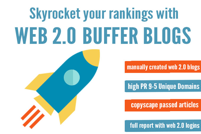 I will create manually 10 web 2 Buffer blogs to increase rankings