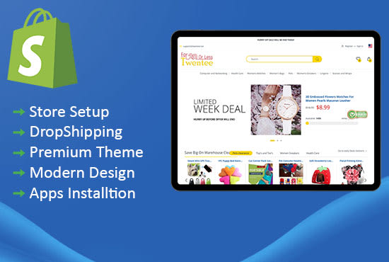 I will create shopify dropshipping store or shopify website