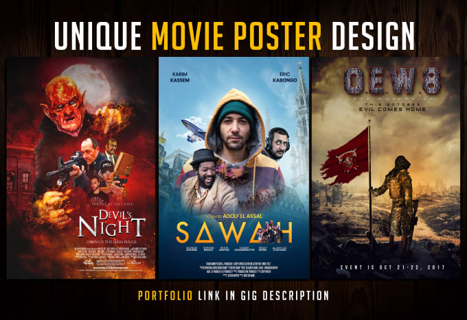 I will design a brilliant movie poster for you