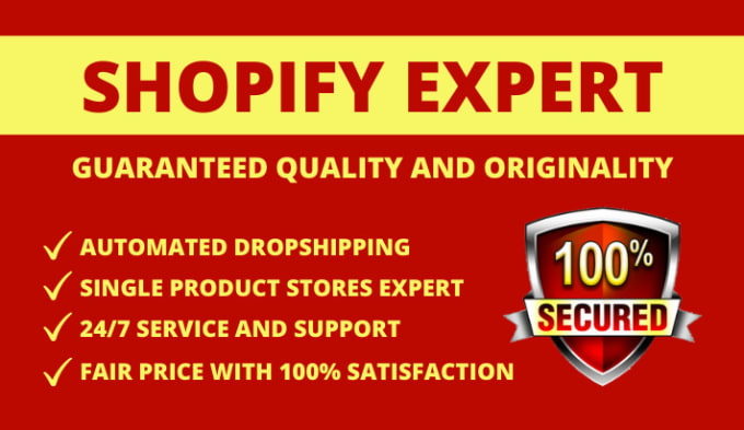 I will design online ecommerce shopify dropshipping store or  shopify website