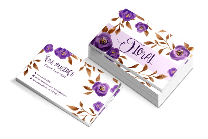 I will design stylish feminine watercolor business card