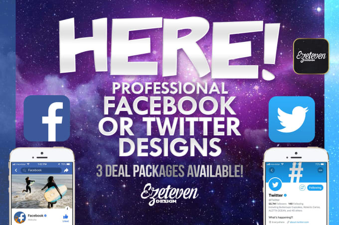 I will do a professional facebook or twitter header, banner or post