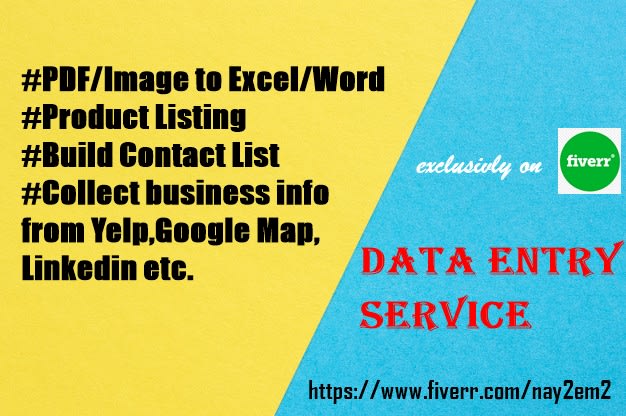 I will do any type of data entry