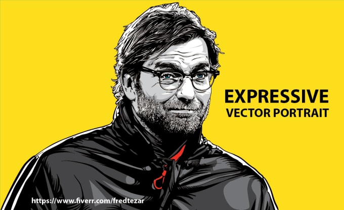I will draw expressive vector portrait of you from photo