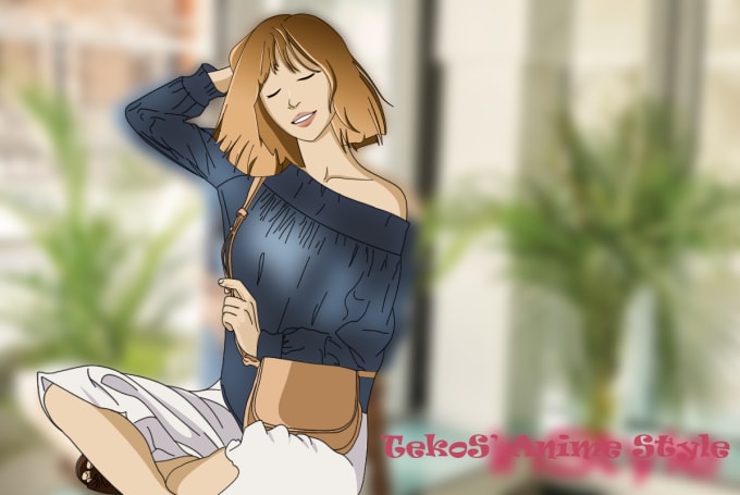 I will draw you in anime, manga style