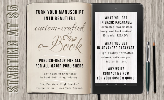 I will format your manuscript into perfect ebook