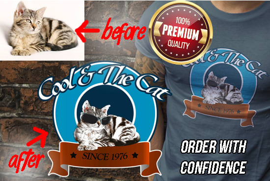 I will get your Pet illustrated in Retro Vintage style