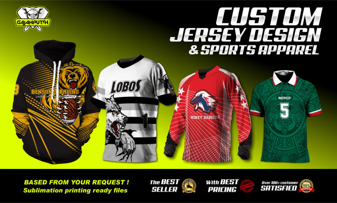 I will make custom jersey design or sublimation printing tshirt