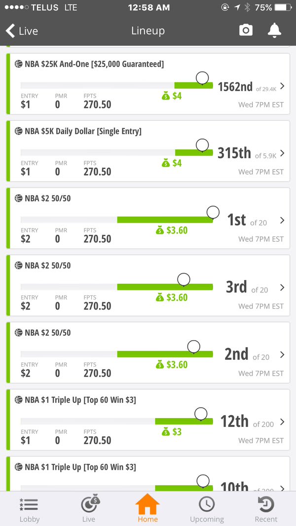 I will make gpp draftKings and fanduel lineups for NBA mlb and nfl