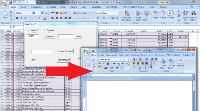 I will make macro to export your excel data to word document