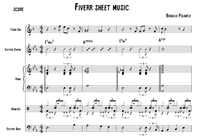 I will transcribe sheet music or chords charts of any song