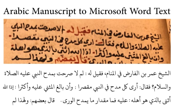 I will type arabic manuscript or makhtoot in microsoft word