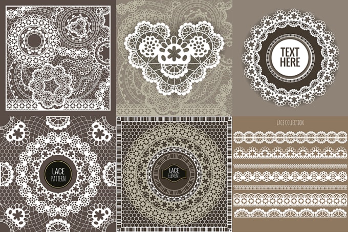 I will vector lace border design