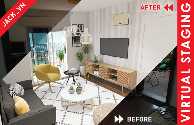 I will virtual staging, virtual furniture, virtual renovation