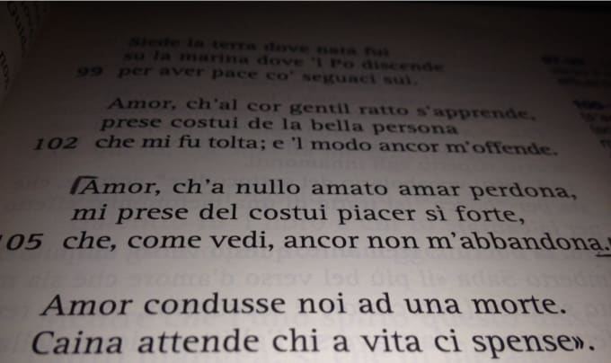 I will write you a romantic poetry or quote in italian