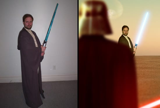 I will add a lightsaber in your image