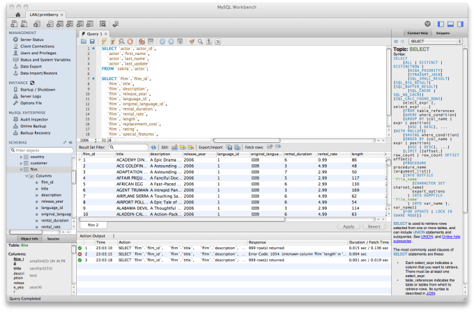 I will any databases mysql, aws redshift, aws rds and postgresql task