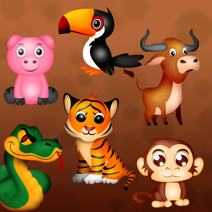 I will create 3d looking 2d cute cartoon character