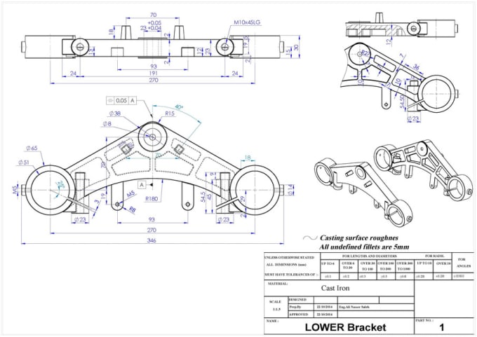 I will create drawing for manufacturing