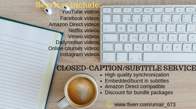 I will create perfectly synchronized closed caption srt file