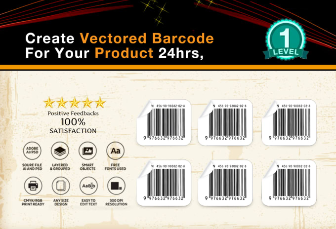 I will create vectored barcode for your product