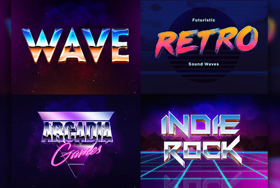 I will design 3d retro vintage 80s digital logo