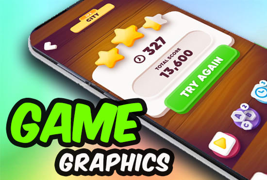 I will design game graphics and ui design for you