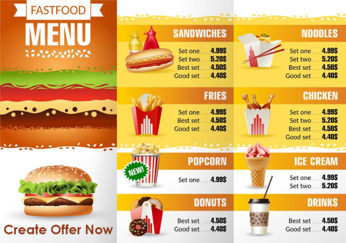I will design professional restaurant menu, food menu in 24 hours