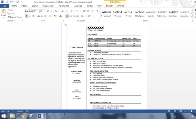 I will do AutoCAD, MS Excel and Word