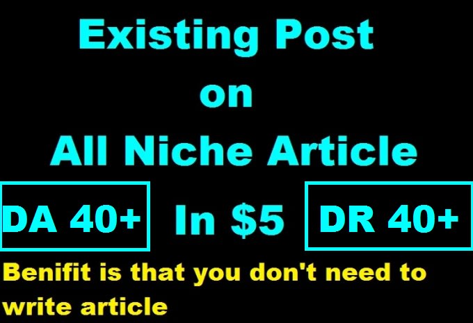 I will do existing post on different niche article