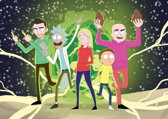 I will do rick and morty portraits and characters