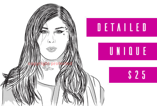 I will draw premium design vector portrait sketch