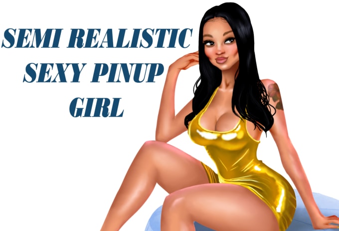 I will draw semi realistic pinup girl