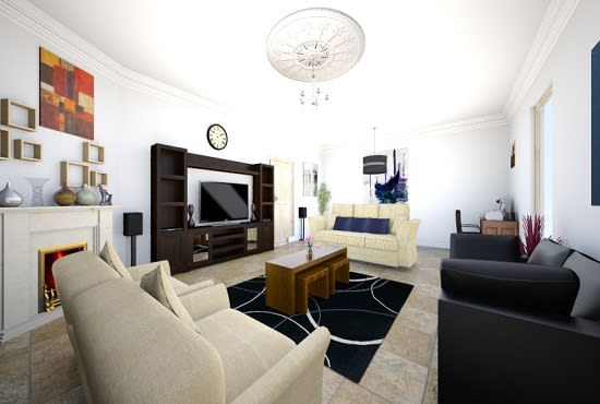I will draw your 2D floor plans, 3D Interiors and Exteriors