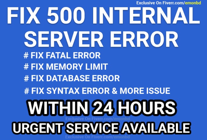 I will fix 500 internal server error issue in wordpress