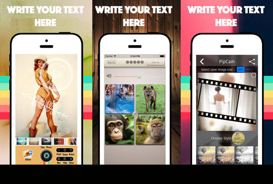 I will give screenshot pack to make screenshots for your ios app