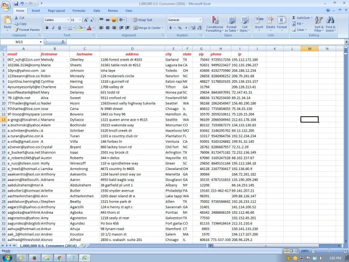 I will give you 1 million valid US consumers email database