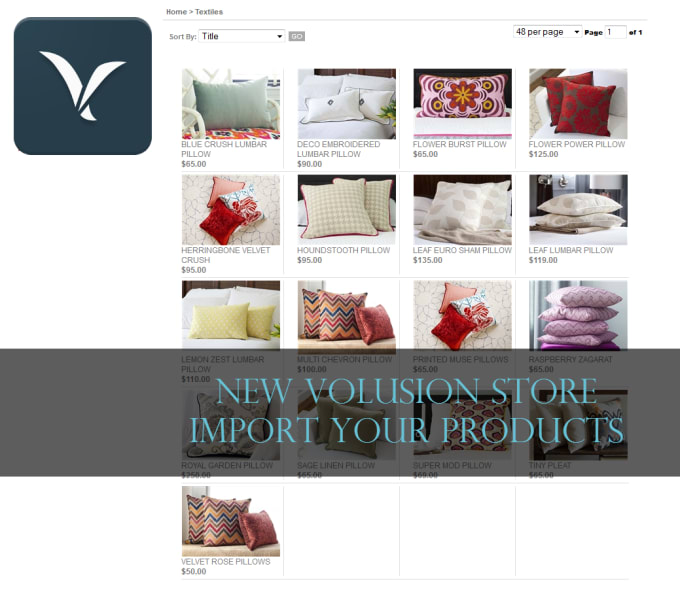 I will import products into volusion store