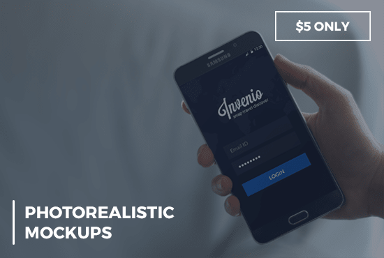 I will make a photorealistic mockup of your mobile app and website