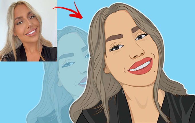 I will make cartoon portrait from your photo