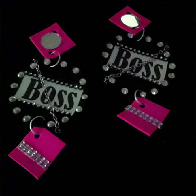 I will make custom logo word earrings