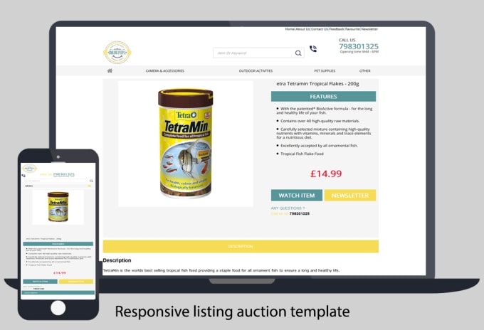 I will make responsive ebay shop and listing auction template