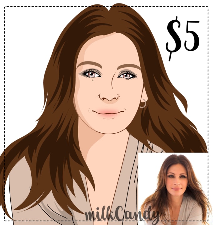 I will make simple cartoon portrait